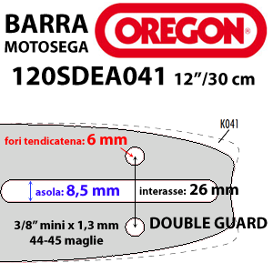 BARRA OREGON PER MOTOSEGA 120SDEA041 - 30 CM 45X91S-7219