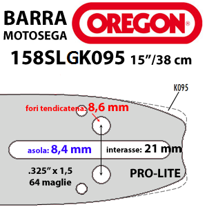 BARRA OREGON PER MOTOSEGA 158SLGK095 - 38 CM 64X3,25X1,5-7221